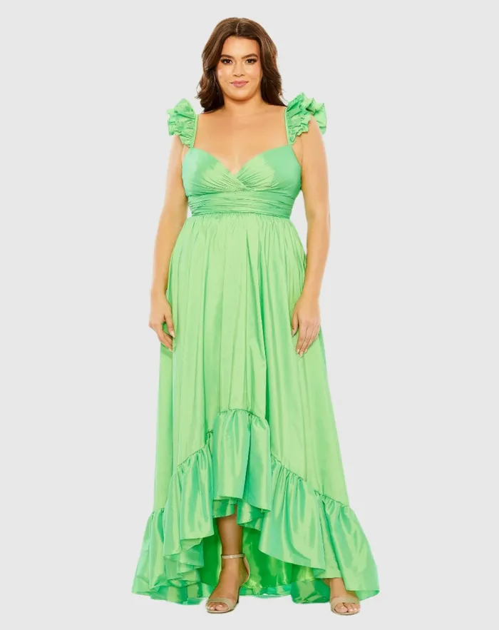 Plus Size Dresses Women Mac Duggal Ruffle Strap High Low Gown Plus Watermelon Plus Size Dresses Women Mac Duggal Ruffle Strap High Low Gown Plus Watermelon