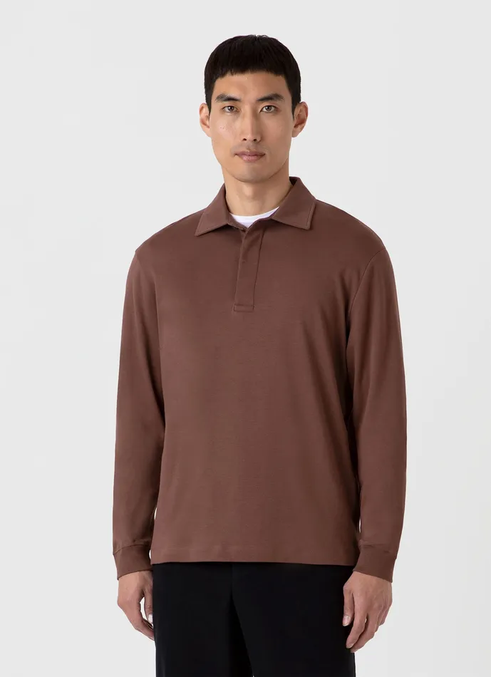 Polo Shirts Heavyweight Rugby Polo Shirt Cocoa Brown ussunspel Men Polo Shirts Heavyweight Rugby Polo Shirt Cocoa Brown ussunspel Men