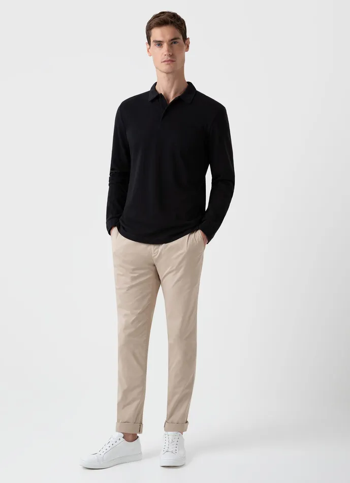 Polo Shirts ussunspel Men Long Sleeve Riviera Polo Shirt Black Polo Shirts ussunspel Men Long Sleeve Riviera Polo Shirt Black
