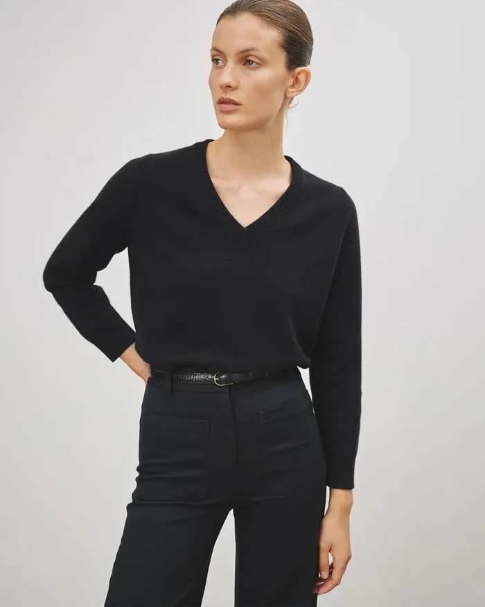 PRIYA SWEATER Black Women Nili Lotan Knits and Sweaters