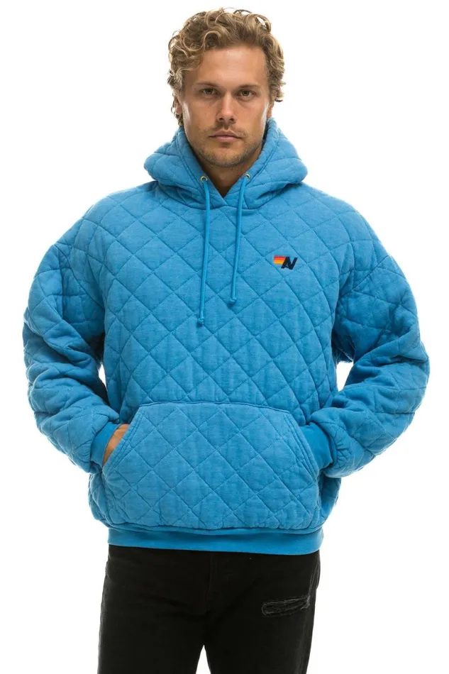 Quilted Relaxed Pullover Hoodie 8211 Ocean WomenMen Aviator Nation Hoodies