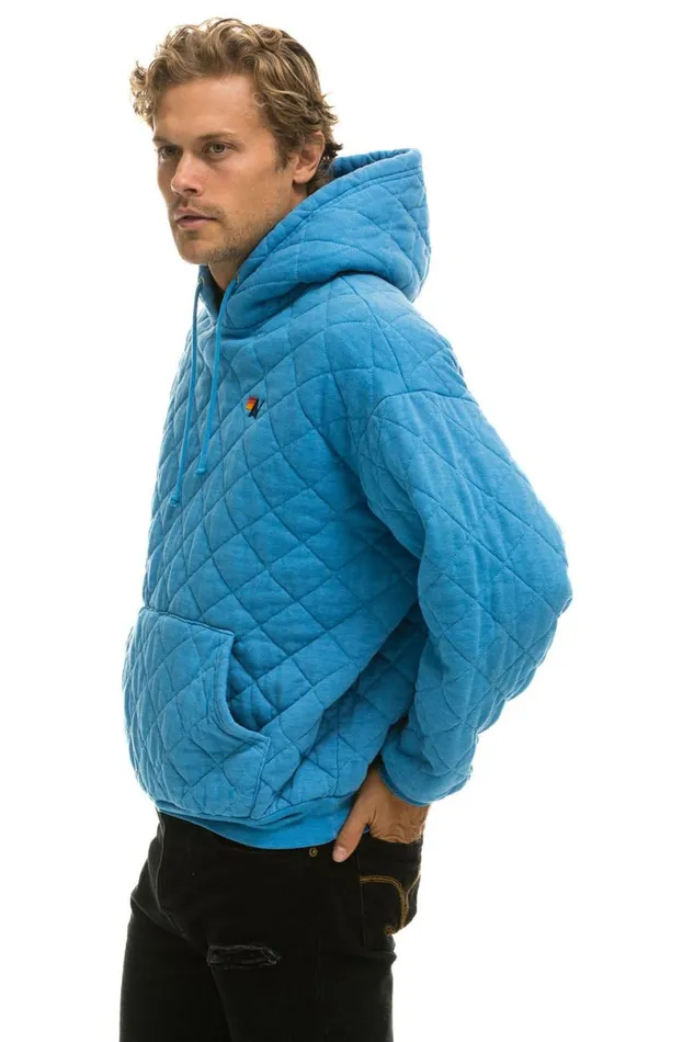 Quilted Relaxed Pullover Hoodie 8211 Ocean WomenMen Aviator Nation Hoodies