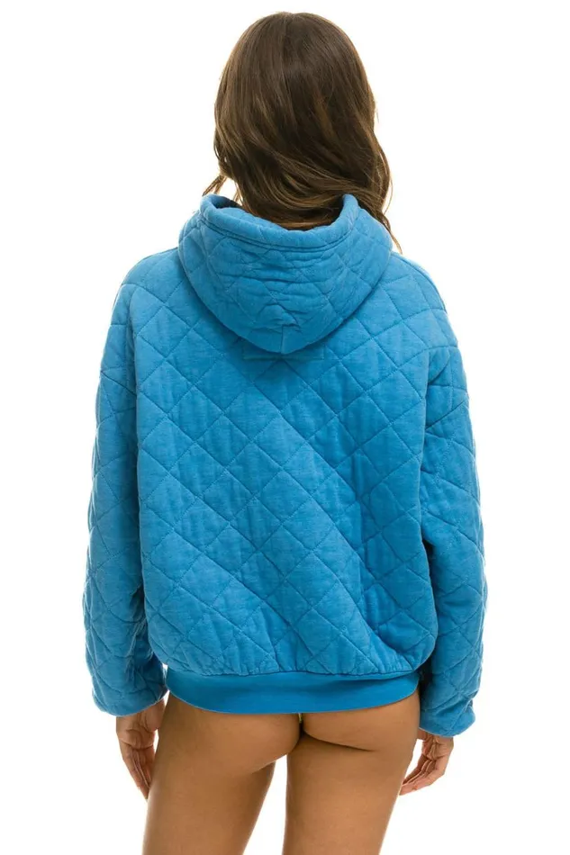 Quilted Relaxed Pullover Hoodie 8211 Ocean WomenMen Aviator Nation Hoodies