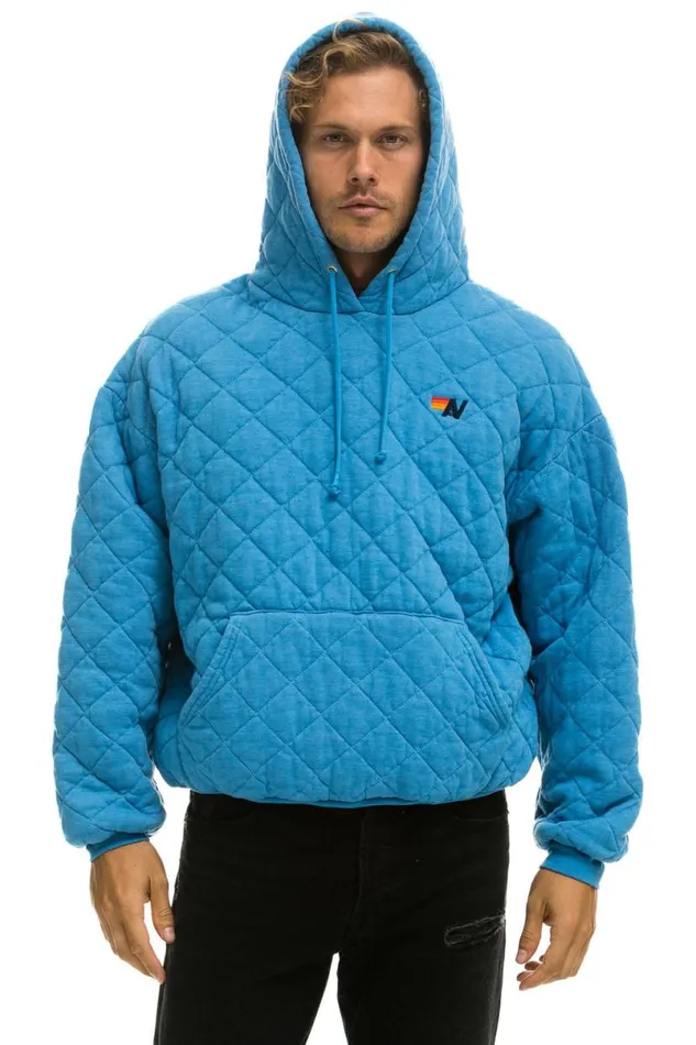 Quilted Relaxed Pullover Hoodie 8211 Ocean WomenMen Aviator Nation Hoodies