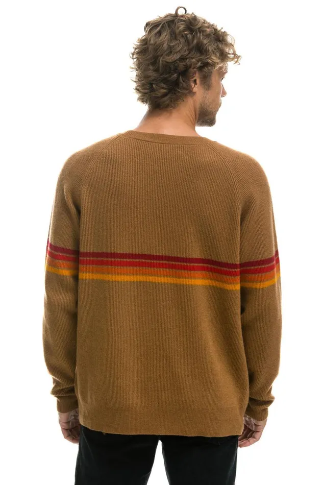 Rainbow Stripe 4 Unisex Cashmere Sweater 8211 Butterscotch Men Aviator Nation Sweatshirts