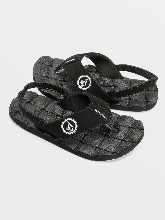 Recliner Little Youth Sandals 8211 Black White Kids Volcom Sandals