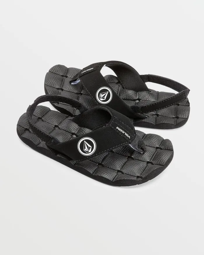 Recliner Little Youth Sandals 8211 Black White Kids Volcom Sandals
