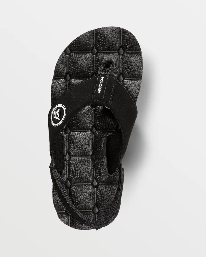 Recliner Little Youth Sandals 8211 Black White Kids Volcom Sandals
