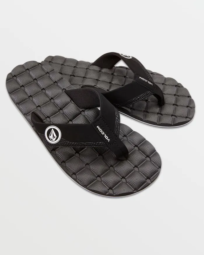 Recliner Sandals 8211 Black White Mens Volcom Sandals