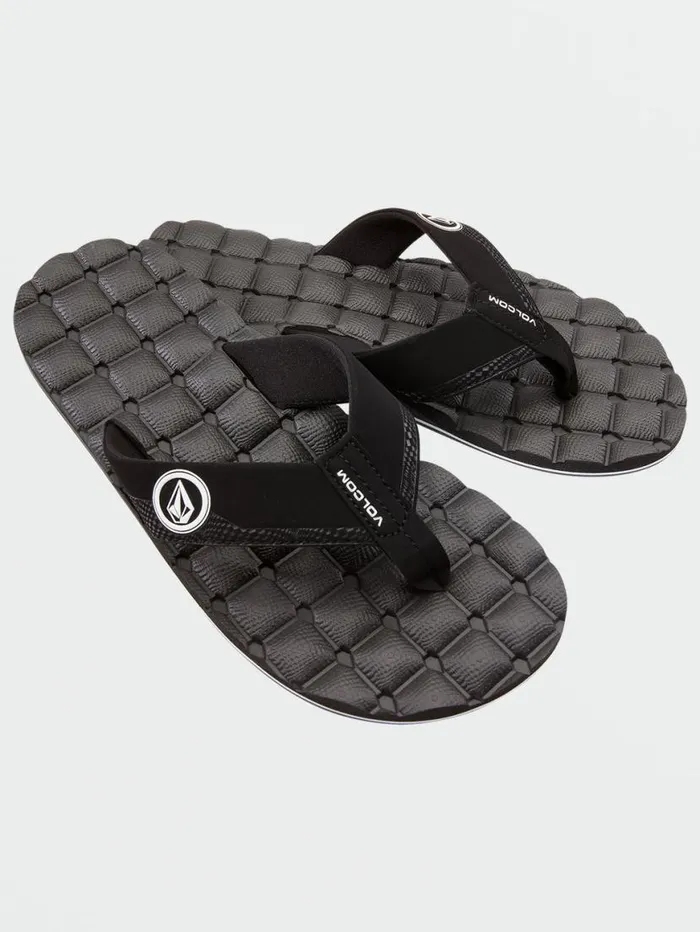 Recliner Sandals 8211 Black White Mens Volcom Sandals