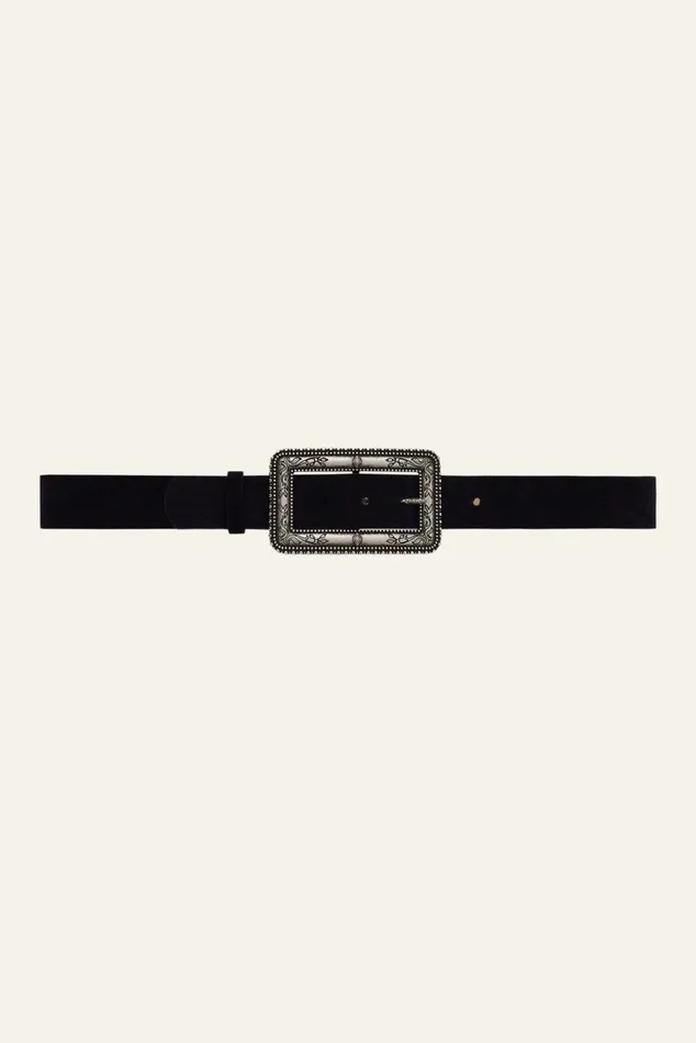Rectangular Buckle Belt Bilbao Black Women Baandsh Belts