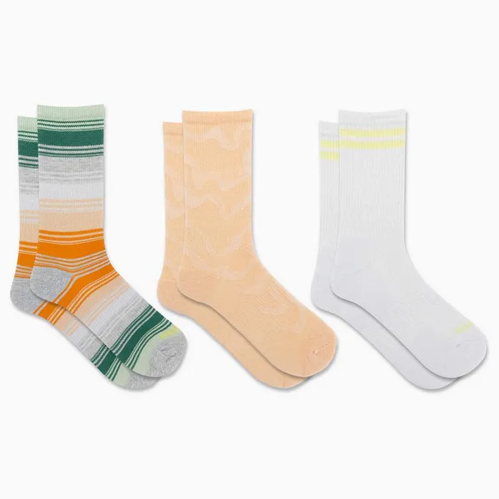 Recycled Everyday Crew Sock 3 Pack Peach Assorted Men Merrell Socks Recycled Everyday Crew Sock 3 Pack Peach Assorted Men Merrell Socks