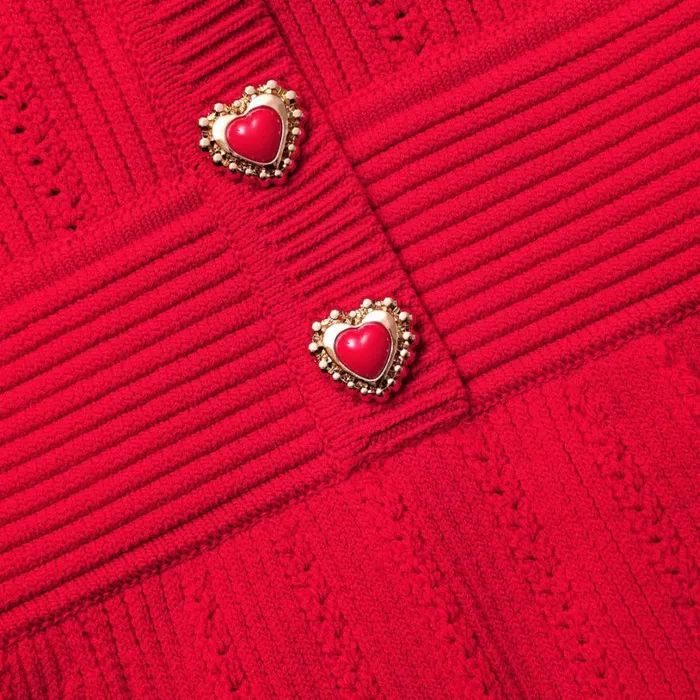 Red Pointelle Knit Mini Dress Women Self Portrait Dresses Red Pointelle Knit Mini Dress Women Self Portrait Dresses