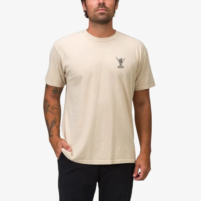 Reef Carpal Short Sleeve Tee Fog Acid Wash Men Shirts and TShirts