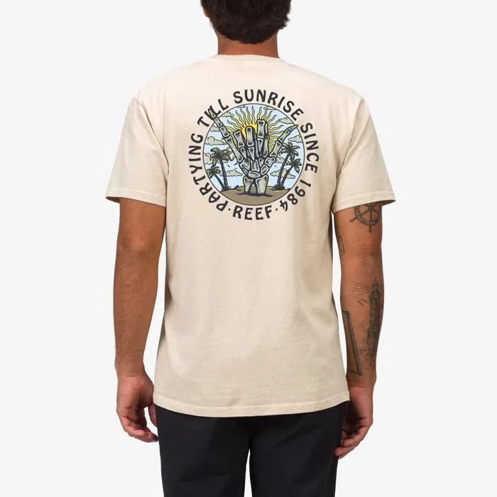 Reef Carpal Short Sleeve Tee Fog Acid Wash Men Shirts and TShirts