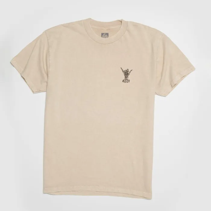 Reef Carpal Short Sleeve Tee Fog Acid Wash Men Shirts and TShirts