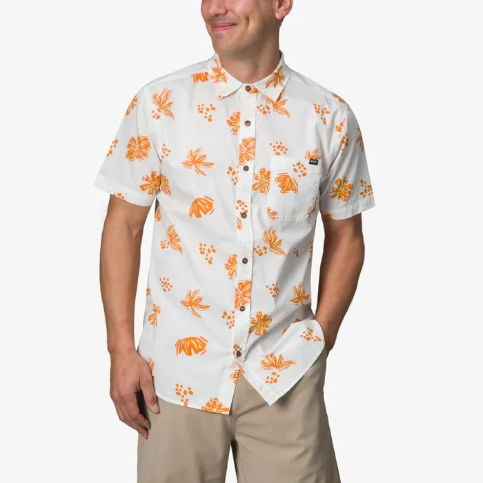 Reef Lawson Short Sleeve Shirt Bright White Men Shirts and TShirts