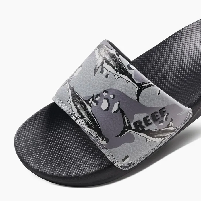 Reef One Slide Grey Camo Shark Kids 58 Years Reef One Slide Grey Camo Shark Kids 58 Years
