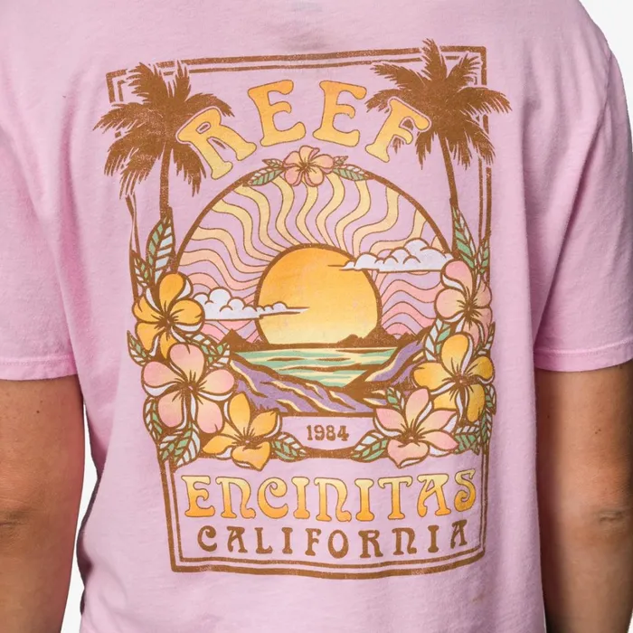 Reef Super Crop Tee Pink Women TShirts Tanks and Dresses