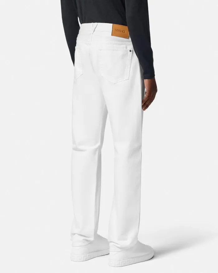 RegularFit Jeans White Men Versace Pants and Shorts