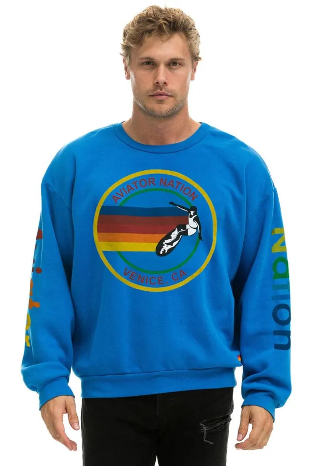 Relaxed Crew Sweatshirt 8211 Ocean WomenMen Aviator Nation Sweatshirts