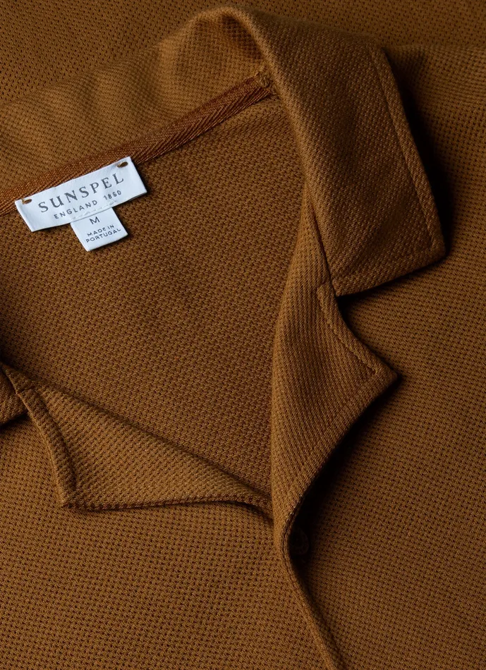 Riviera Camp Collar Shirt Golden Brown Shirts ussunspel Men Riviera Camp Collar Shirt Golden Brown Shirts ussunspel Men