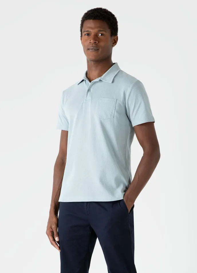Riviera Polo Shirt Blue Sage Men SUNSPEL Polo Shirts