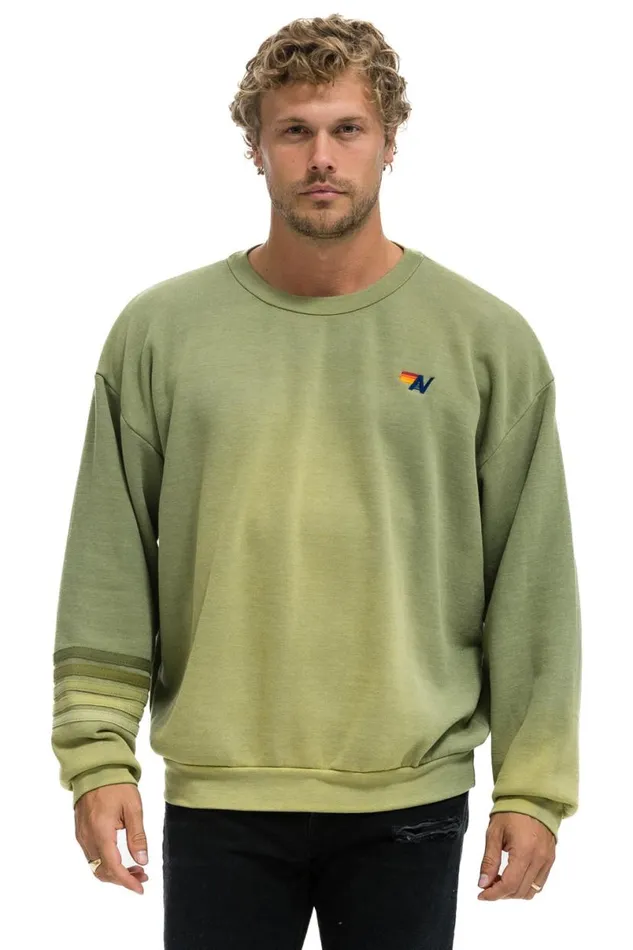 Rugby Stitch Relaxed Crew Sweatshirt 8211 Faded Army WomenMen Aviator Nation Sweatshirts