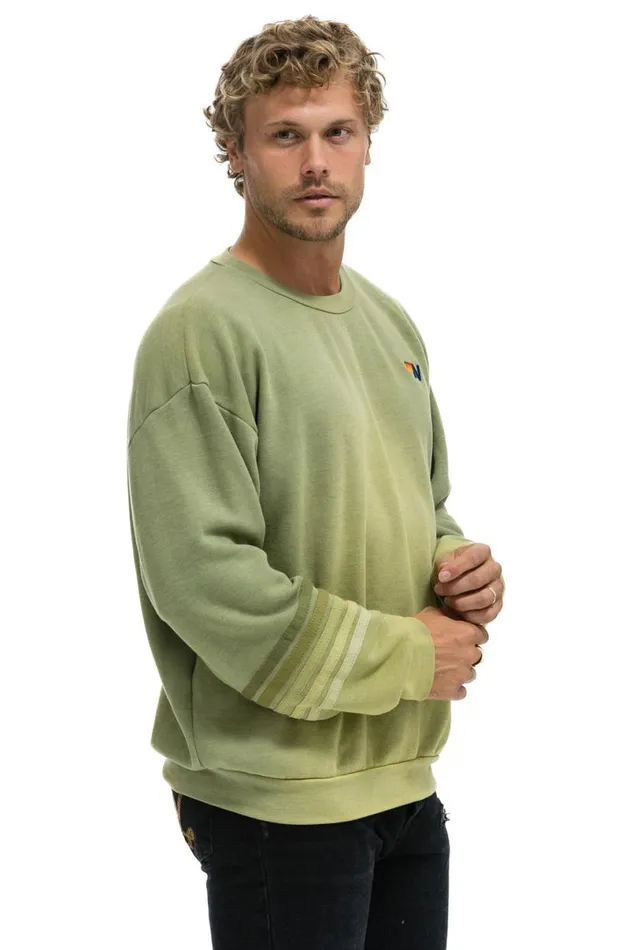 Rugby Stitch Relaxed Crew Sweatshirt 8211 Faded Army WomenMen Aviator Nation Sweatshirts