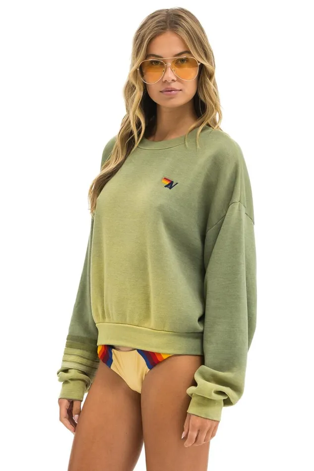 Rugby Stitch Relaxed Crew Sweatshirt 8211 Faded Army WomenMen Aviator Nation Sweatshirts