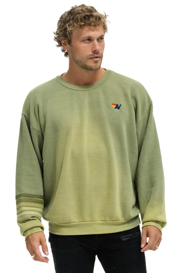 Rugby Stitch Relaxed Crew Sweatshirt 8211 Faded Army WomenMen Aviator Nation Sweatshirts