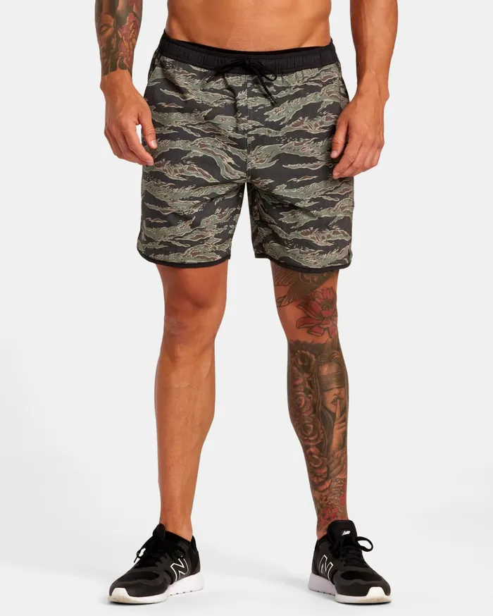 RVCA Athletic Shorts Yogger Hybrid Elastic Waist Athletic Shorts 17034 Tiger Camo 8211 Men RVCA Athletic Shorts Yogger Hybrid Elastic Waist Athletic Shorts 17034 Tiger Camo 8211 Men