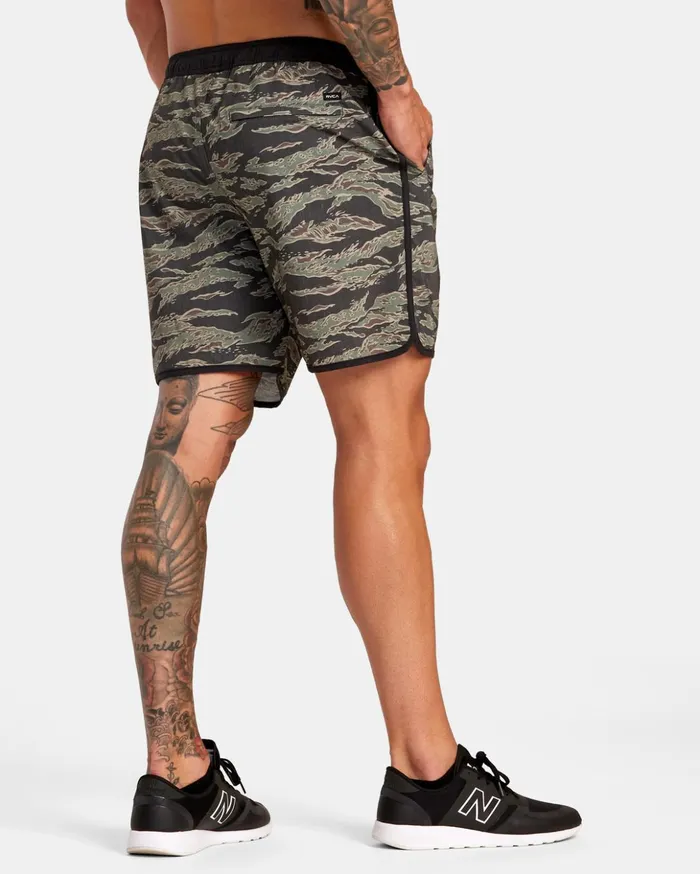 RVCA Athletic Shorts Yogger Hybrid Elastic Waist Athletic Shorts 17034 Tiger Camo 8211 Men RVCA Athletic Shorts Yogger Hybrid Elastic Waist Athletic Shorts 17034 Tiger Camo 8211 Men