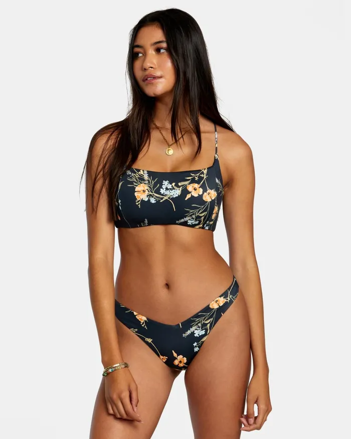 RVCA Bikini Bottoms Bloom VFront Med French High Leg Bikini Bottoms Black 8211 Women RVCA Bikini Bottoms Bloom VFront Med French High Leg Bikini Bottoms Black 8211 Women