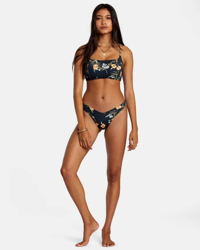 RVCA Bikini Bottoms Bloom VFront Med French High Leg Bikini Bottoms Black 8211 Women RVCA Bikini Bottoms Bloom VFront Med French High Leg Bikini Bottoms Black 8211 Women