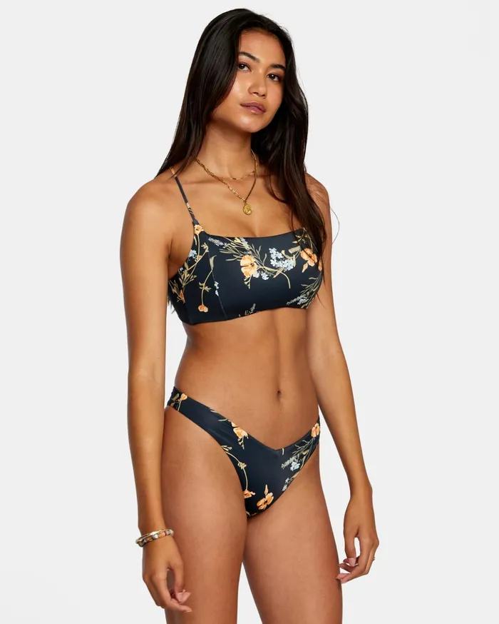 RVCA Bikini Bottoms Bloom VFront Med French High Leg Bikini Bottoms Black 8211 Women RVCA Bikini Bottoms Bloom VFront Med French High Leg Bikini Bottoms Black 8211 Women