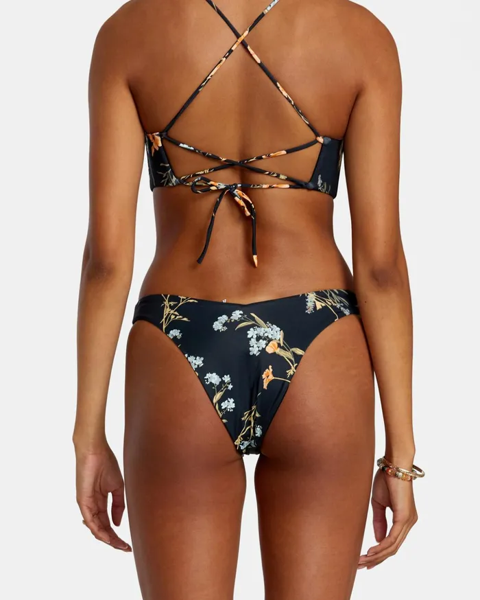 RVCA Bikini Bottoms Bloom VFront Med French High Leg Bikini Bottoms Black 8211 Women RVCA Bikini Bottoms Bloom VFront Med French High Leg Bikini Bottoms Black 8211 Women