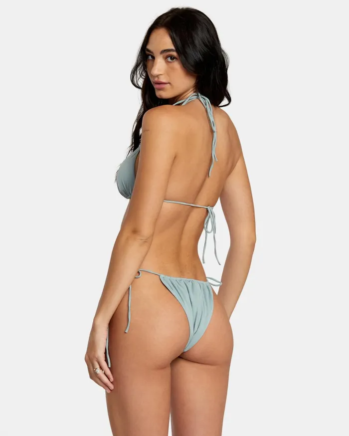 RVCA Bikini Bottoms Solid Tie Skimpy Bikini Bottoms Shale 8211 Women