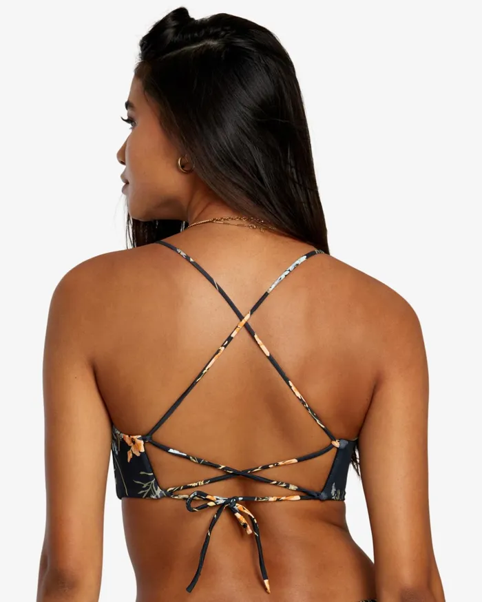 RVCA Bikini Tops Bloom Seamed Crossback Bikini Top Black 8211 Women