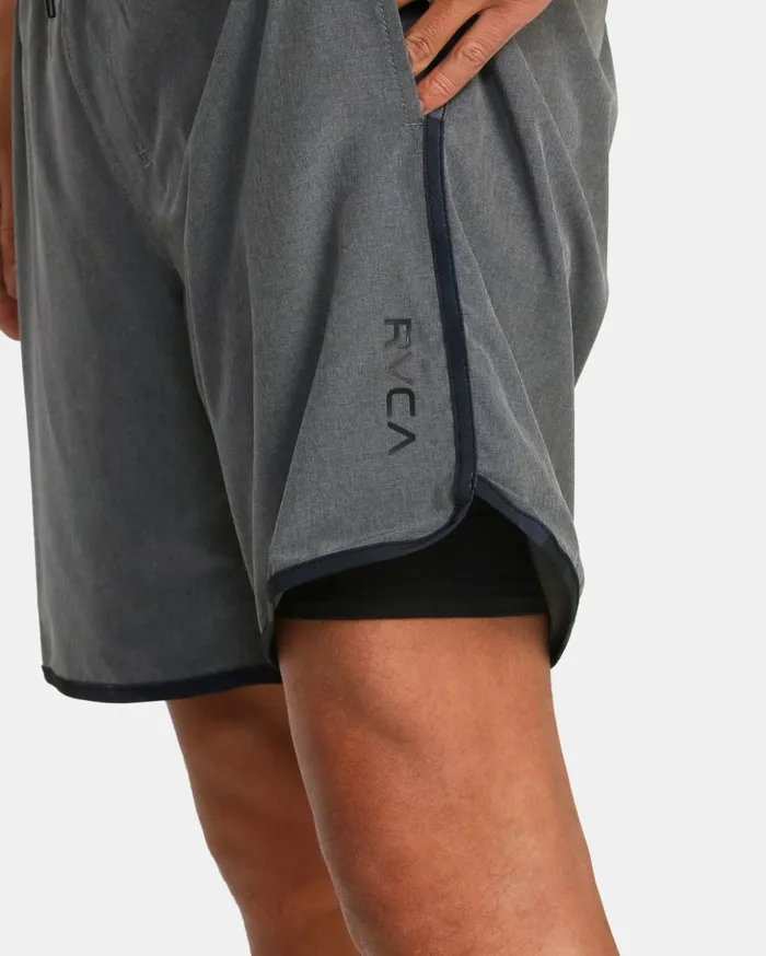 RVCA Boardshorts Eastern Plus Elastic Waist Boardshorts 17034 Heather Grey 8211 Men RVCA Boardshorts Eastern Plus Elastic Waist Boardshorts 17034 Heather Grey 8211 Men