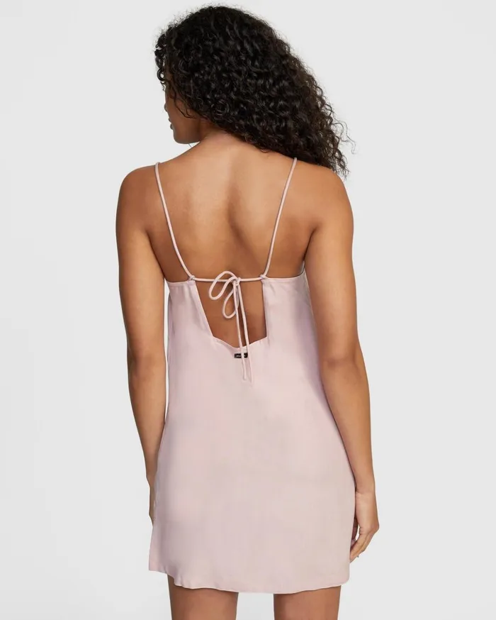 RVCA Dresses Rompers Odyssey Striped Tank Dress Pale Mauve 8211 Women