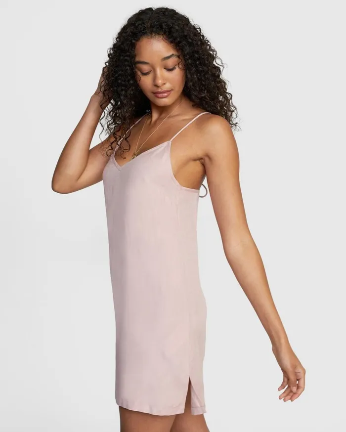 RVCA Dresses Rompers Odyssey Striped Tank Dress Pale Mauve 8211 Women
