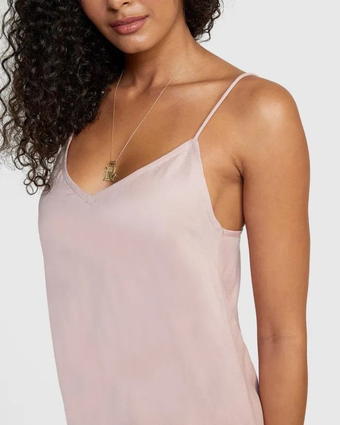 RVCA Dresses Rompers Odyssey Striped Tank Dress Pale Mauve 8211 Women