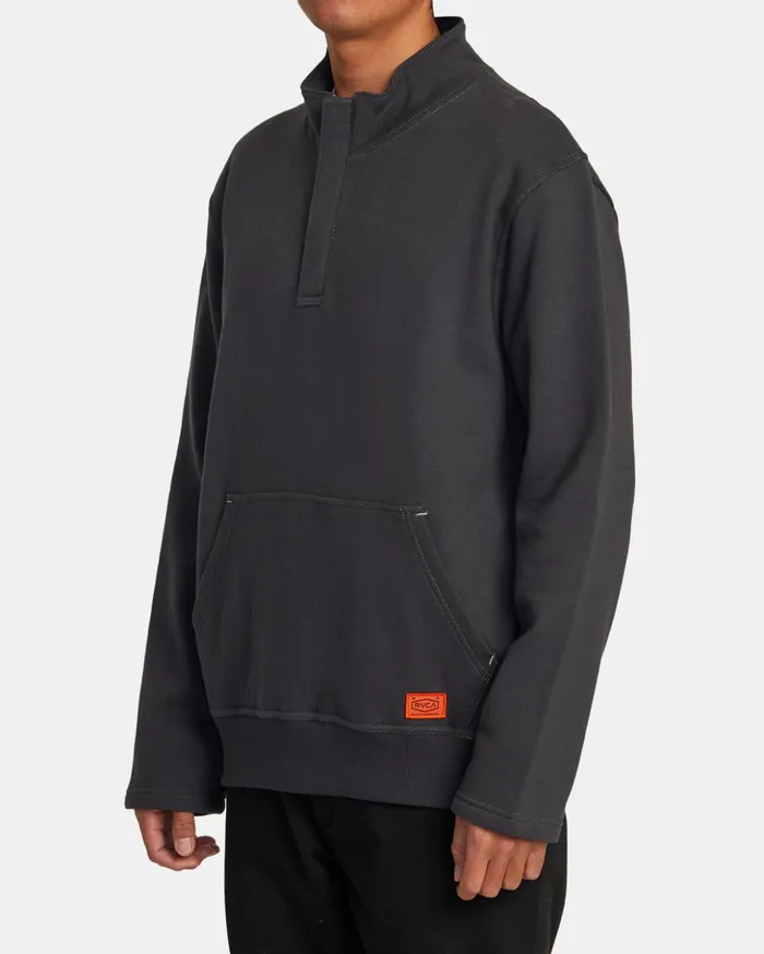 RVCA Hoodies Sweatshirts Chainmail Waffle Knit Fleece Top Garage Blue 8211 Men RVCA Hoodies Sweatshirts Chainmail Waffle Knit Fleece Top Garage Blue 8211 Men