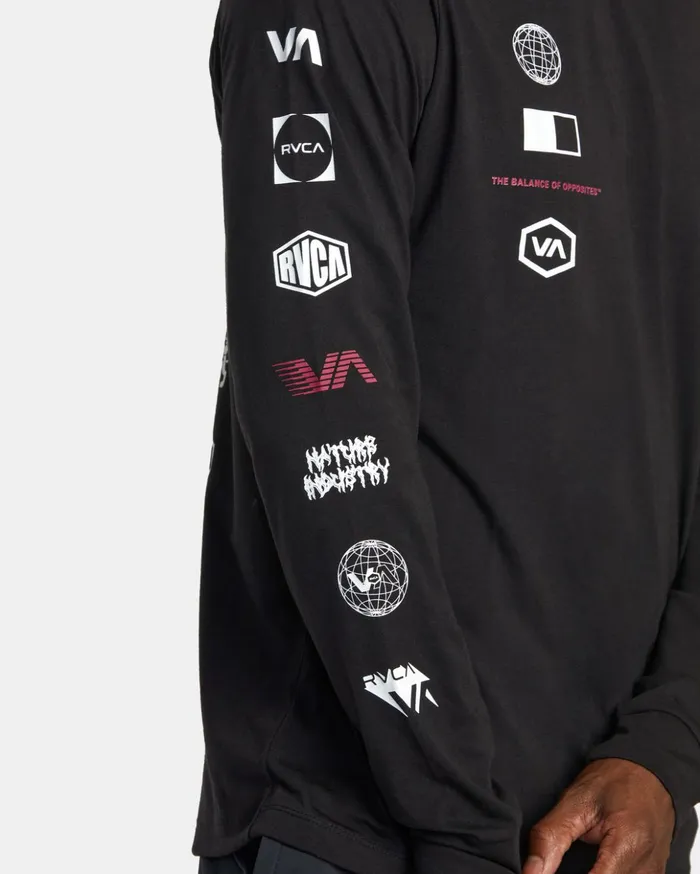 RVCA Long Sleeves RVCA Arena Long Sleeve TShirt Black 8211 Men