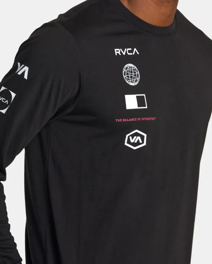 RVCA Long Sleeves RVCA Arena Long Sleeve TShirt Black 8211 Men