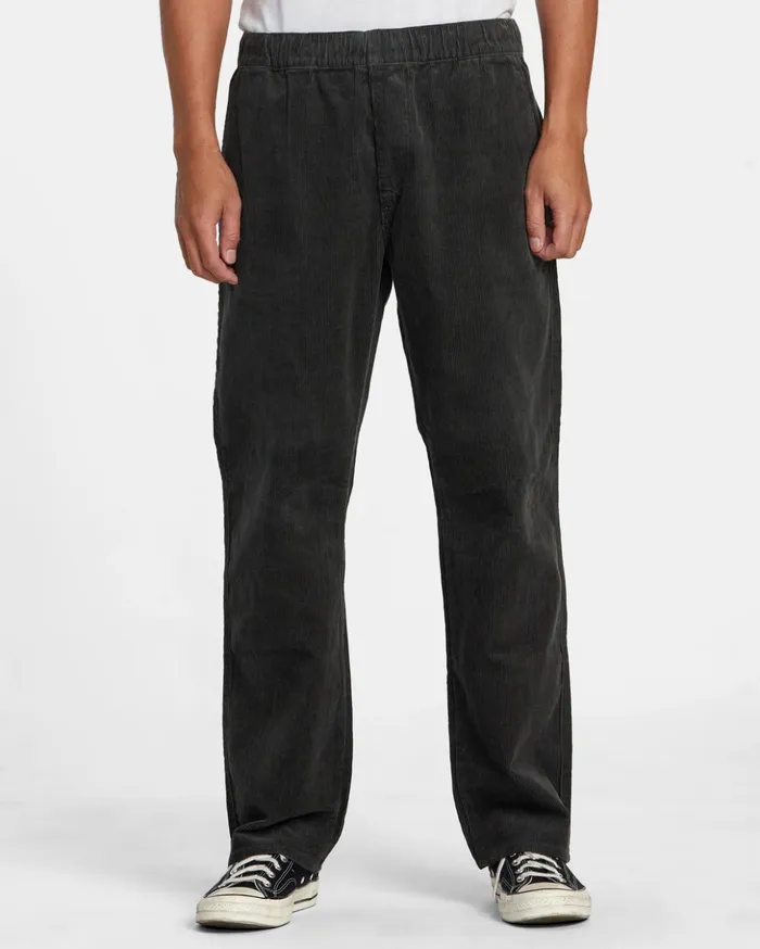 RVCA Pants Americana Elastic Waist Cord Pants Pirate Black 8211 Men