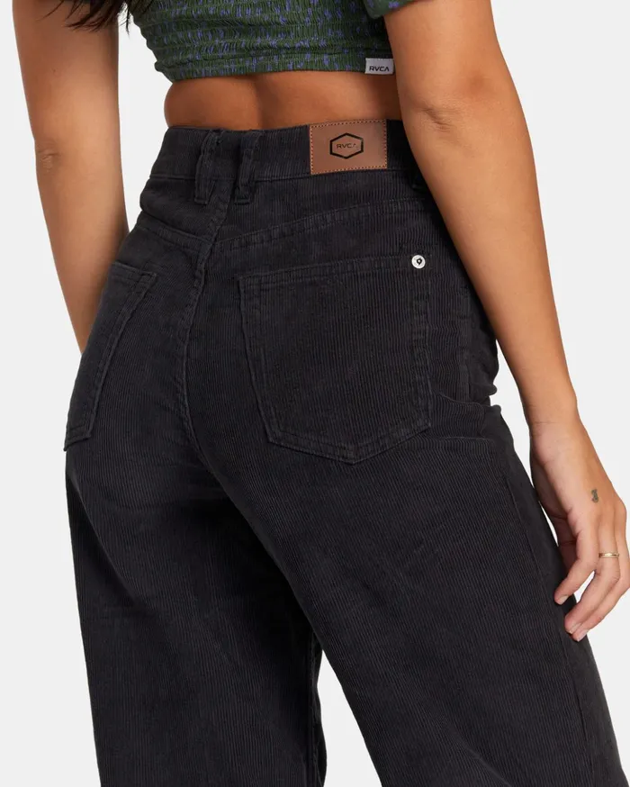 RVCA Pants Coco Corduroy Wide Leg Pants Rvca Black 8211 Women