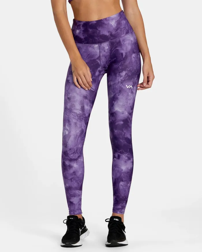 RVCA Pants VA Essential Workout Leggings Grape Tie Dye 8211 Women