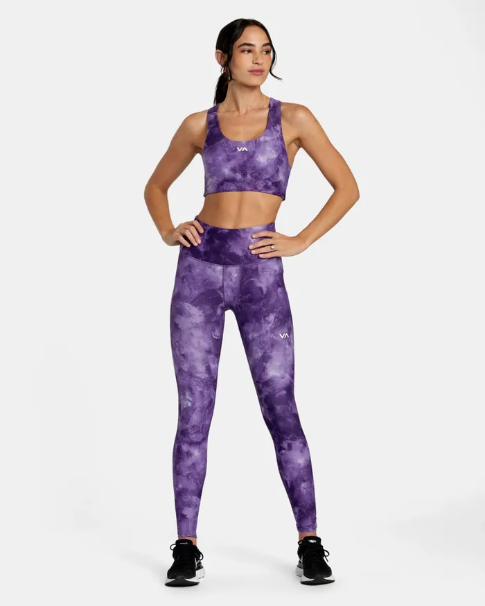 RVCA Pants VA Essential Workout Leggings Grape Tie Dye 8211 Women